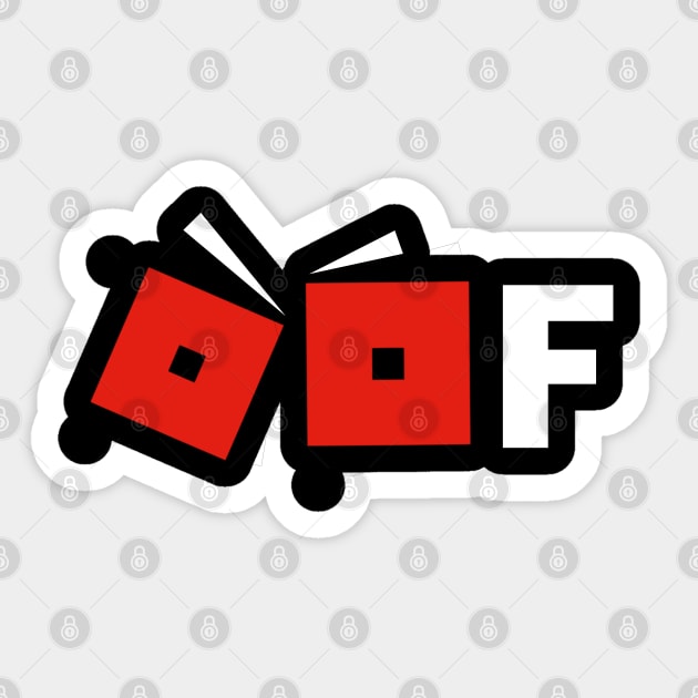 Roblox Noob OOF Red And White Sticker by souvikpaul